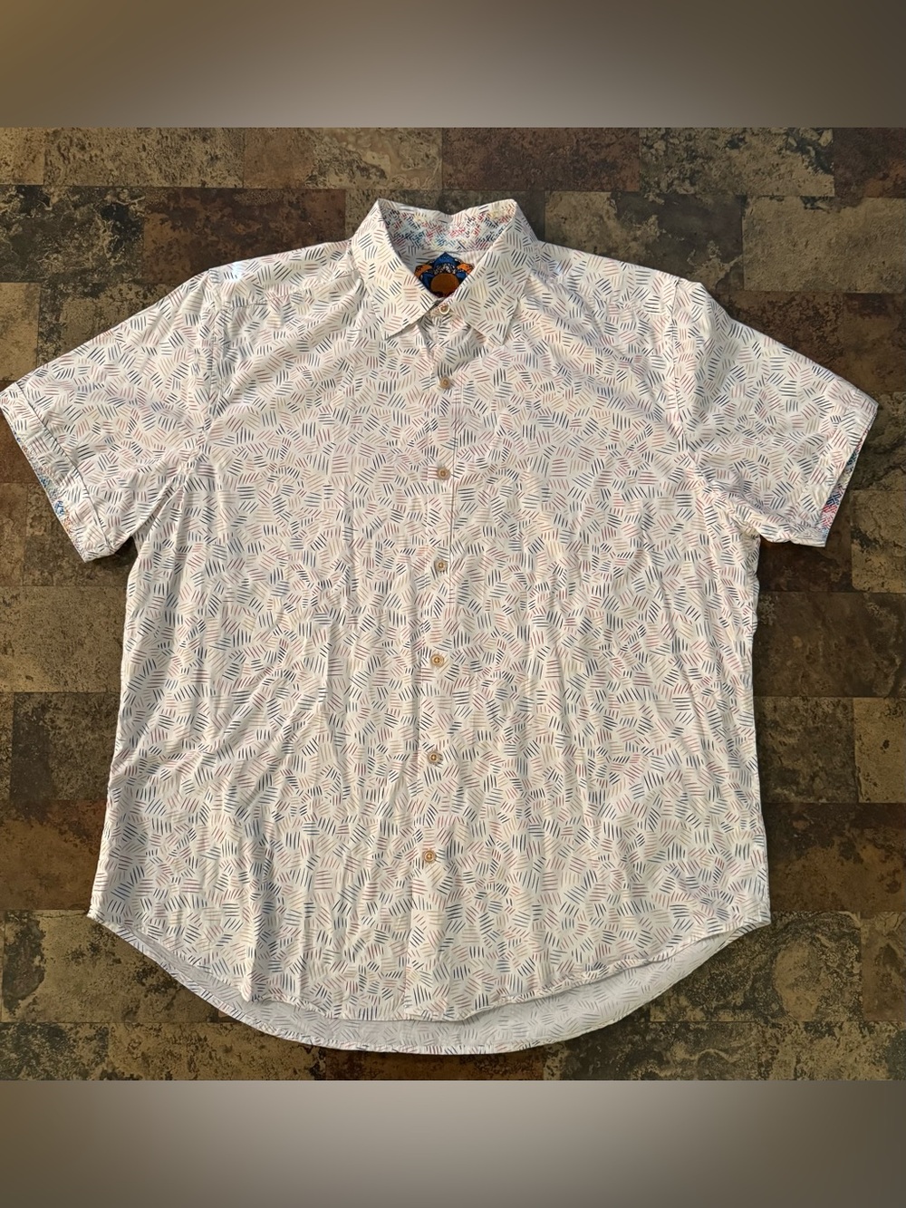 Robert Graham Button-Up Shirt Mens Size Large Multi-Color abstract classic fit